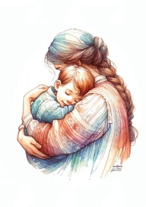 Karte Kunstdruck „Mutterliebe“