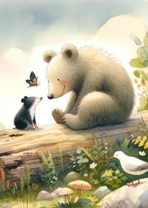 Postkarte Bärenliebe | Serie „Tierische Freunde“