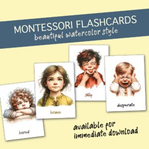32 Emotion Cards for Children | Feelings Flashcards Montessori | PDF Download