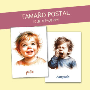 Set de tarjetas 32 tarjetas sentimientos | acuarela | tarjetas dibujos sentimientos emociones (spanish)