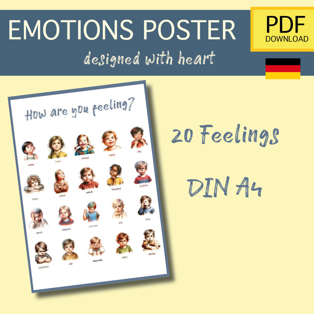 emotions montessori poster children room play